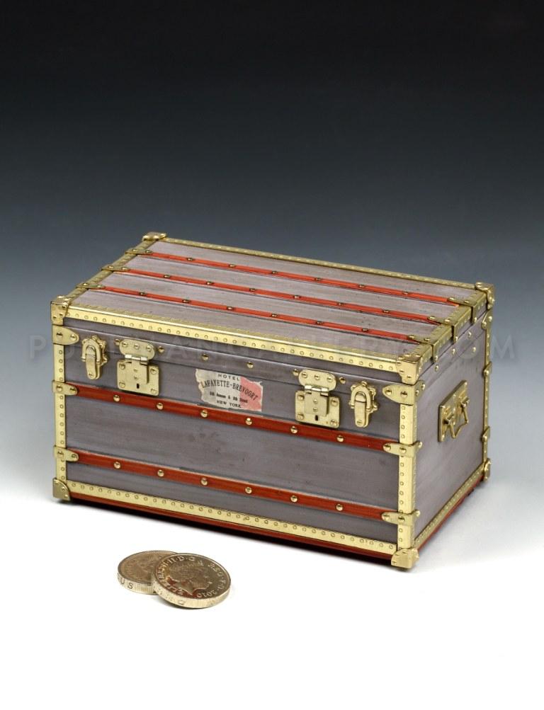 Miniature zinc courier trunk, by Louis Vuitton, Paris – Pullman Gallery
