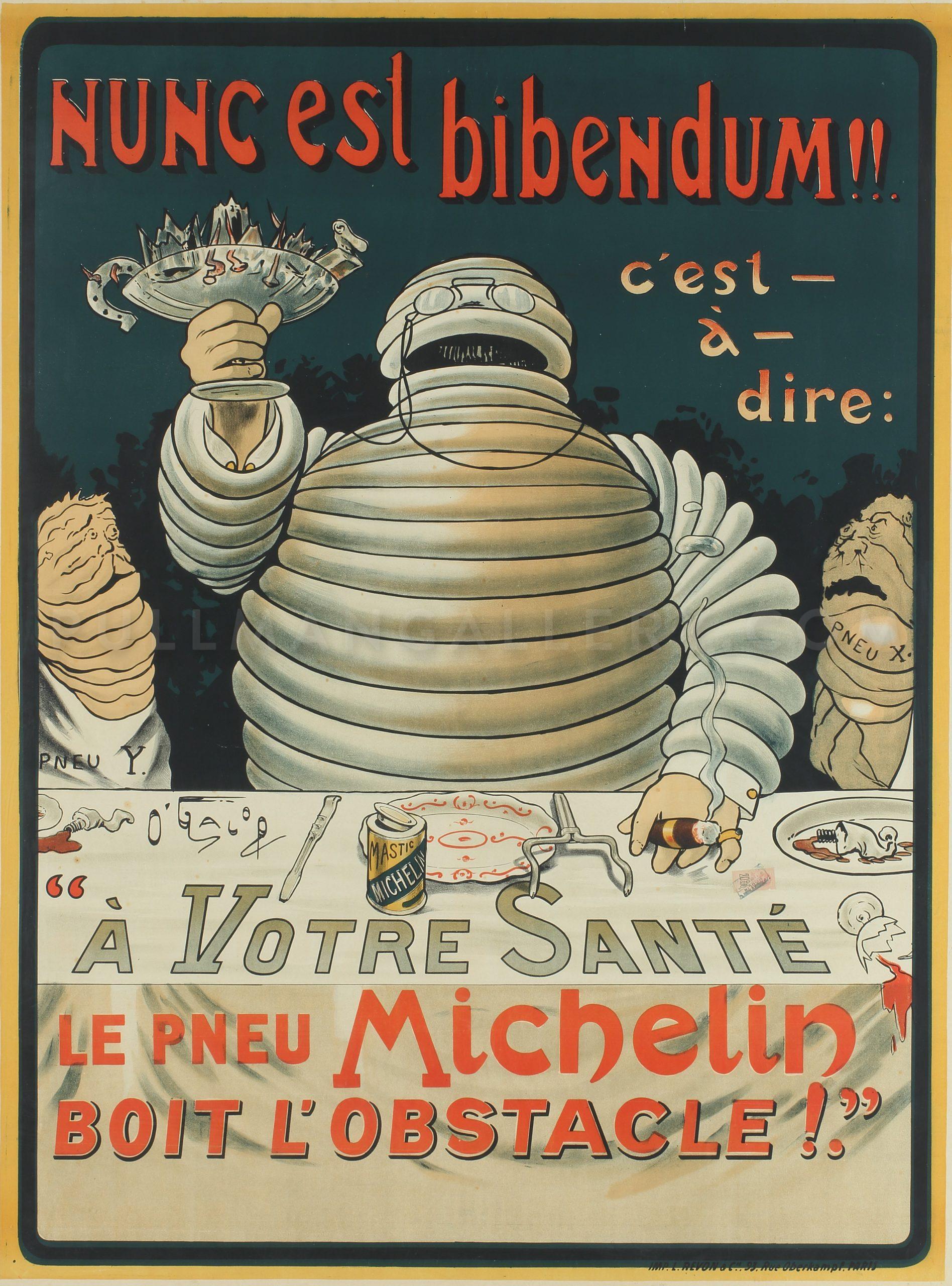 A Rare 'Michelin Enveloppe Velo' Advertising Poster, French (1916