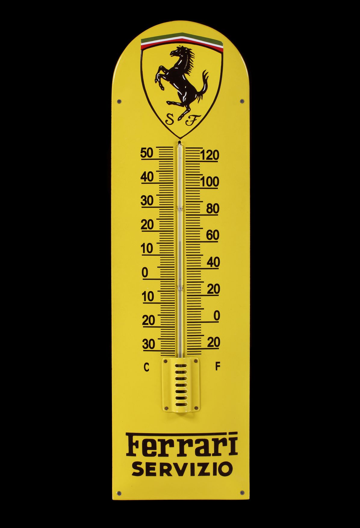 Small Ferrari Servizio Enamel Sign, with Thermometer – Pullman Gallery